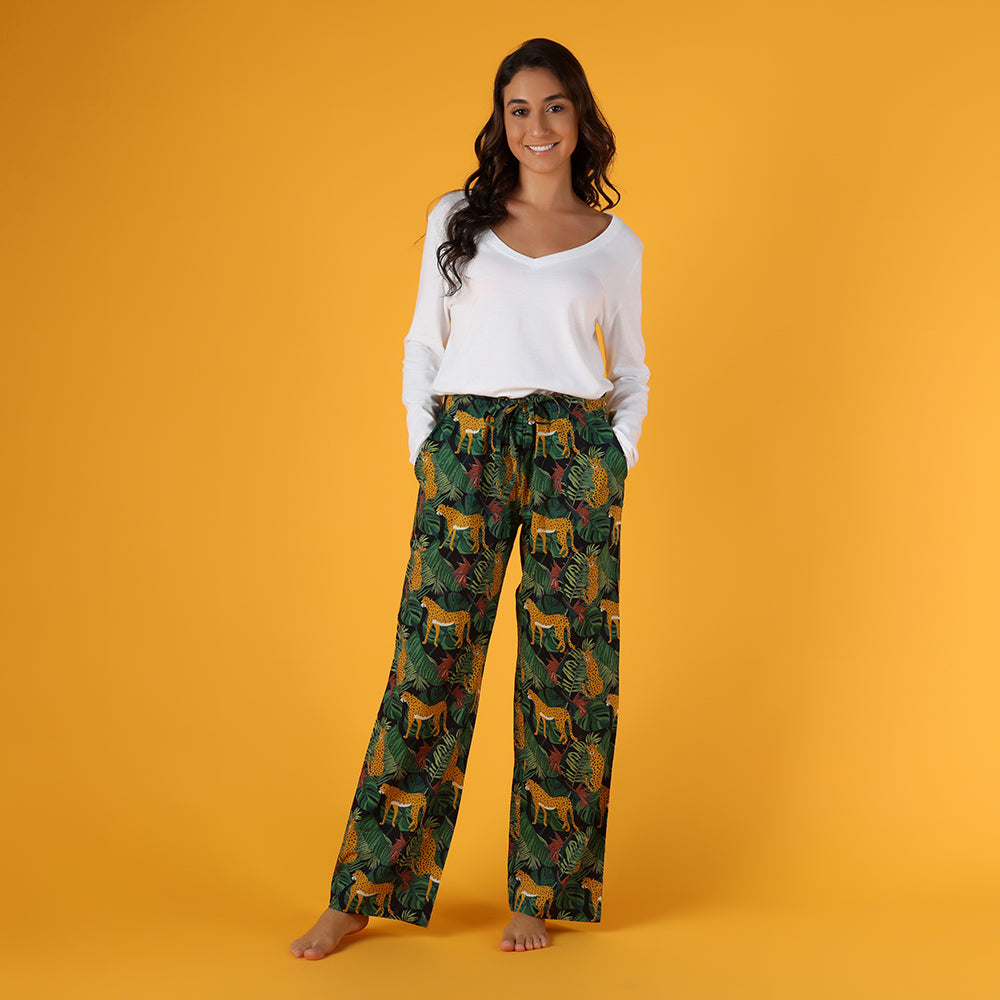 Cheetah Pant Set with Ties main image 1