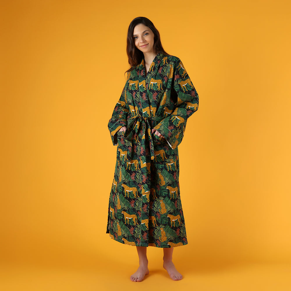 Cheetah Quilted Robe – The Mahogany Store